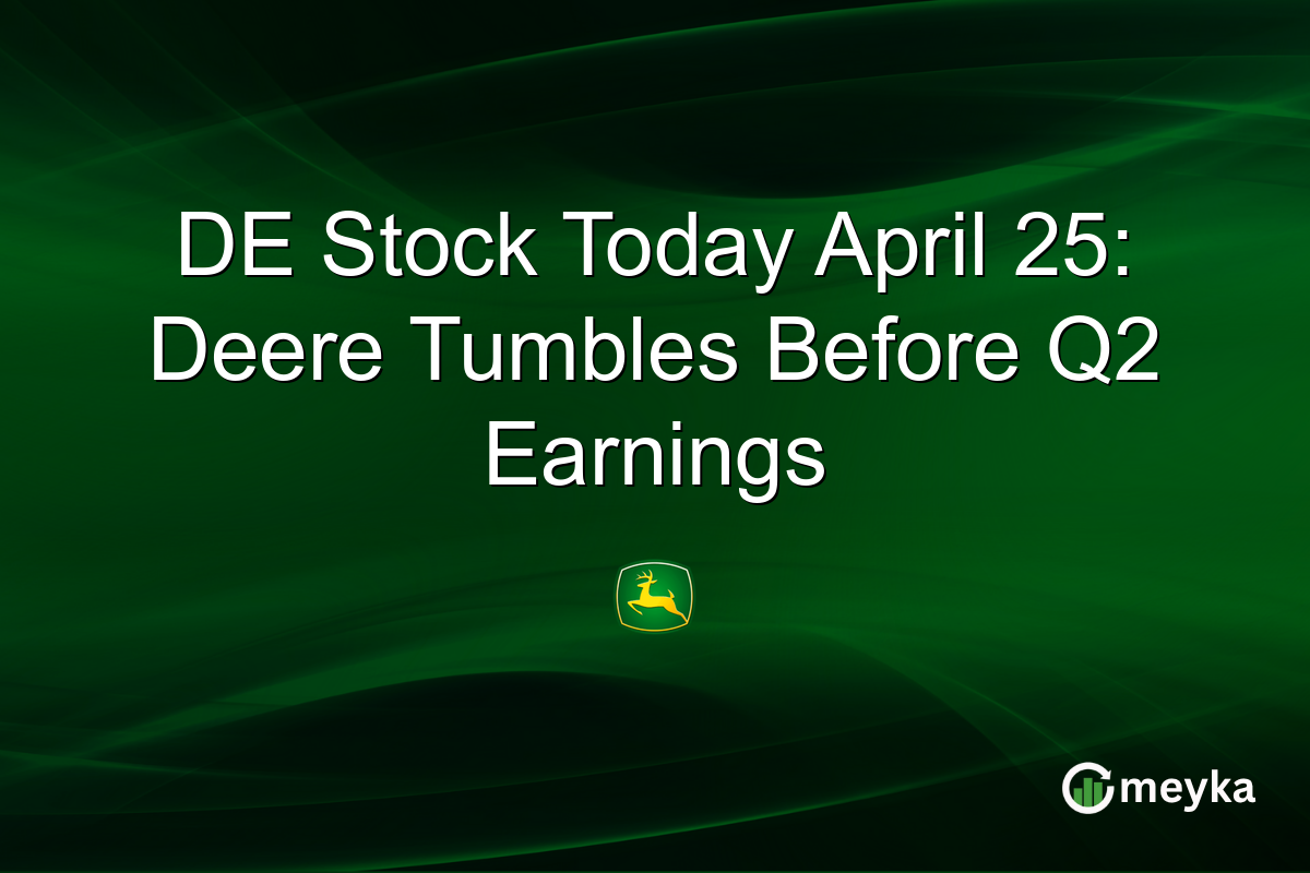 DE Stock Today April 25: Deere Tumbles Before Q2 Earnings