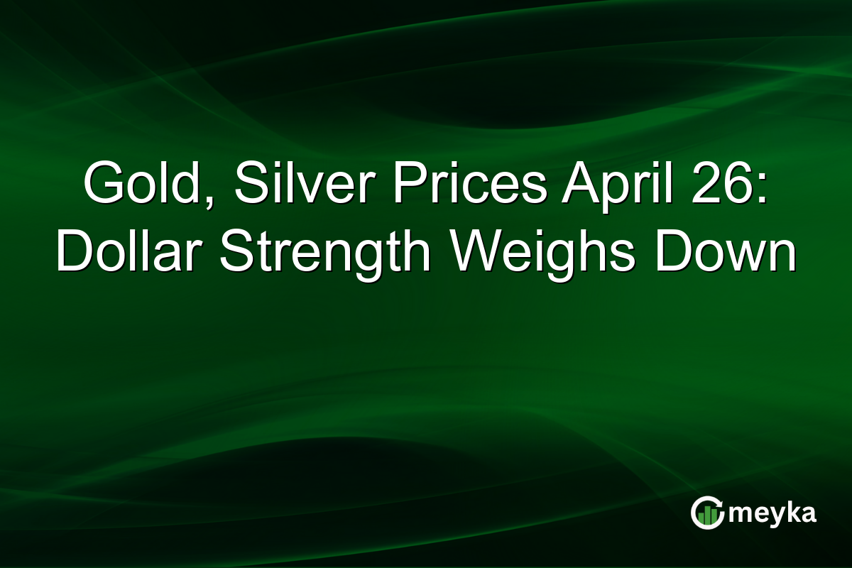 Gold, Silver Prices April 26: Dollar Strength Weighs Down