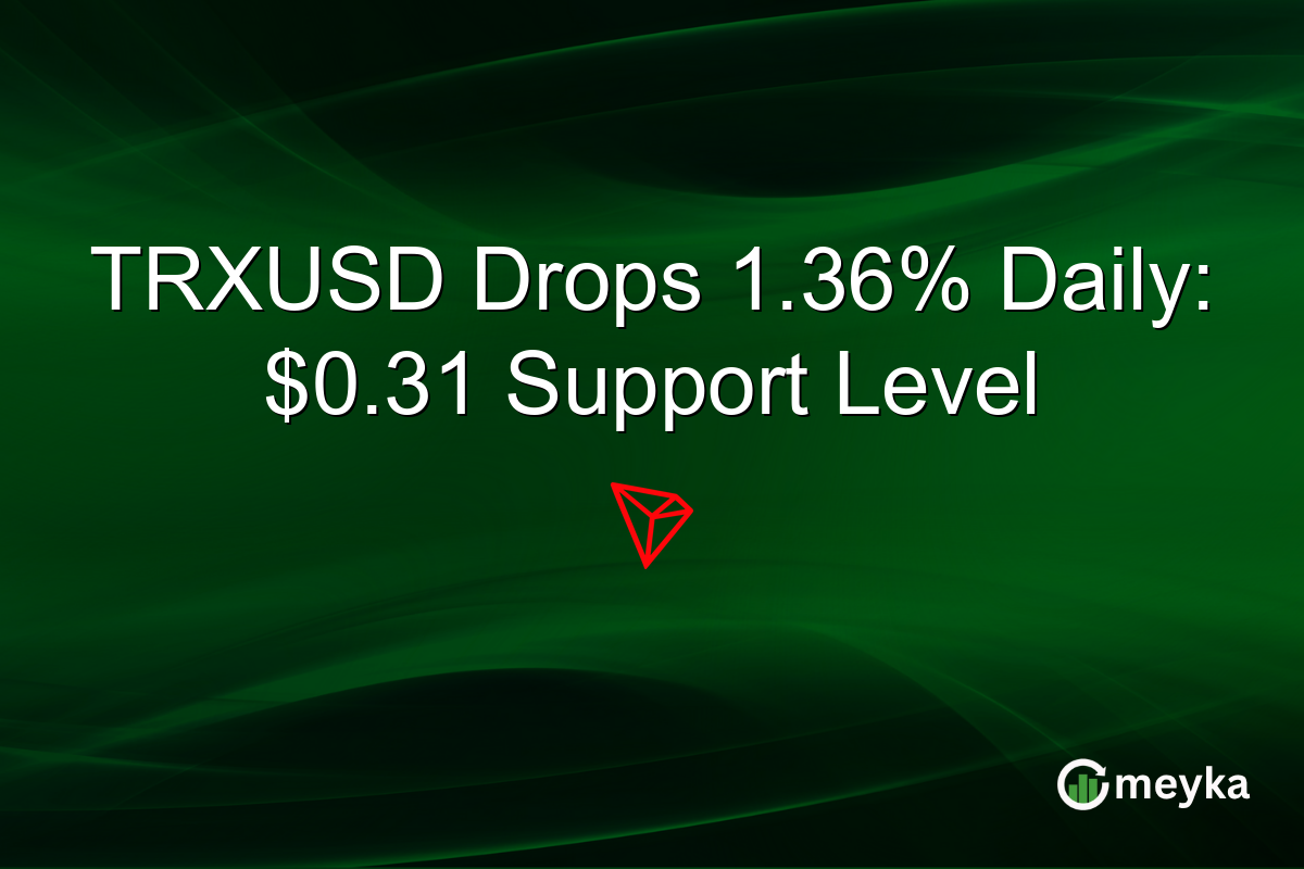 TRXUSD Drops 1.36% Daily: $0.31 Support Level