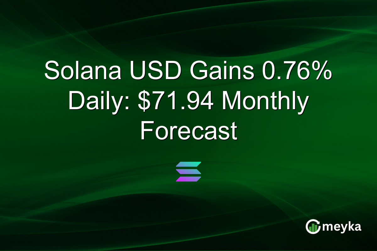 Solana USD Gains 0.76% Daily: $71.94 Monthly Forecast