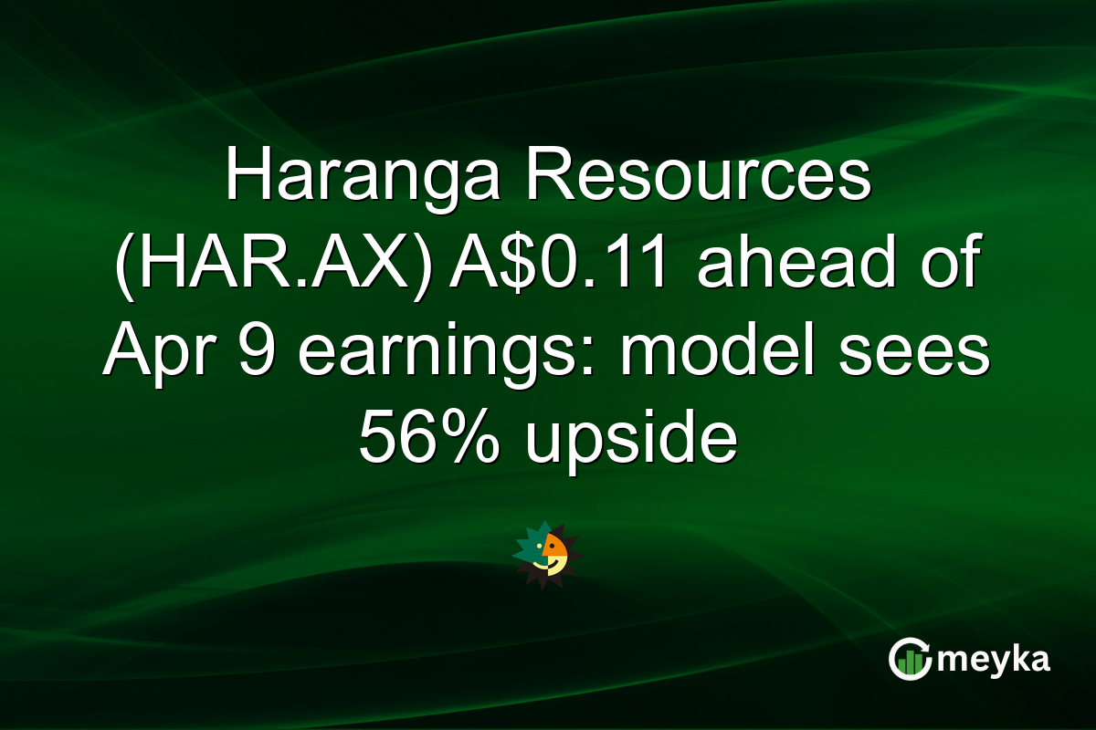Haranga Resources (HAR.AX) A$0.11 ahead of Apr 9 earnings: model sees 56% upside