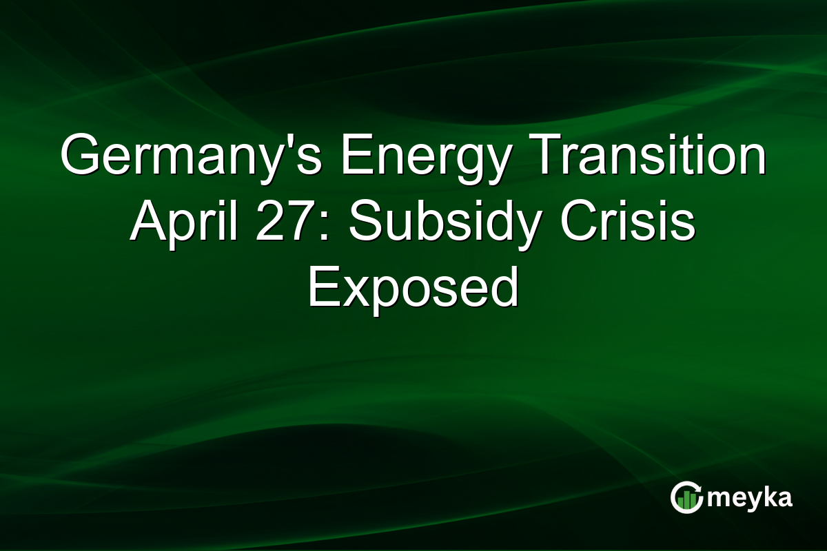 Germany’s Energy Transition April 27: Subsidy Crisis Exposed