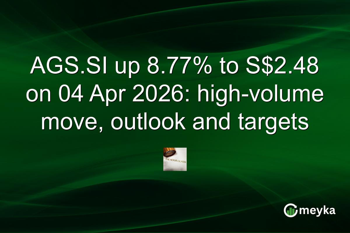AGS.SI up 8.77% to S$2.48 on 04 Apr 2026: high-volume move, outlook and targets