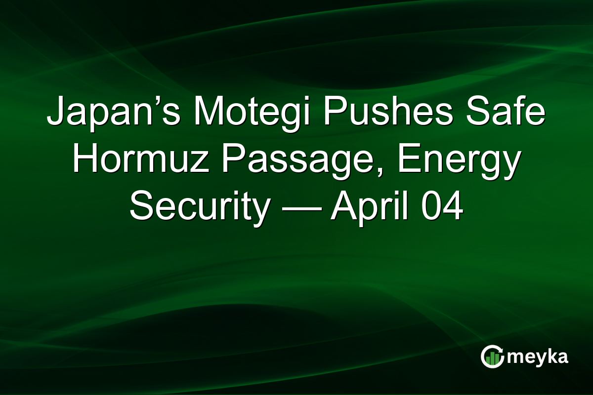 Japan’s Motegi Pushes Safe Hormuz Passage, Energy Security — April 04