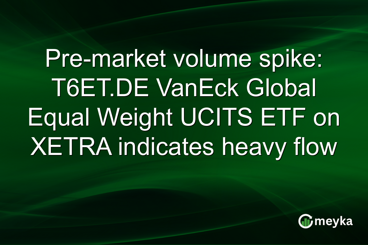 Pre-market volume spike: T6ET.DE VanEck Global Equal Weight UCITS ETF on XETRA indicates heavy flow