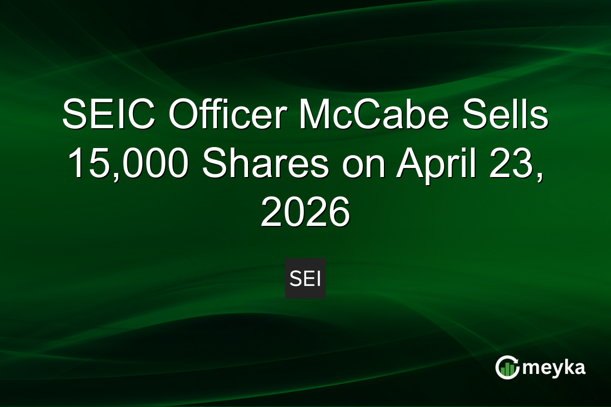 SEIC Officer McCabe Sells 15,000 Shares on April 23, 2026