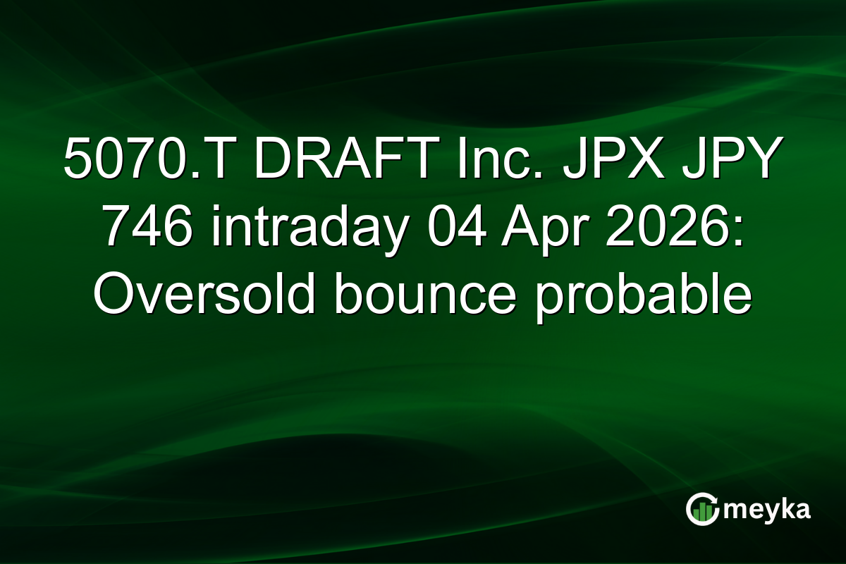 5070.T DRAFT Inc. JPX JPY 746 intraday 04 Apr 2026: Oversold bounce probable