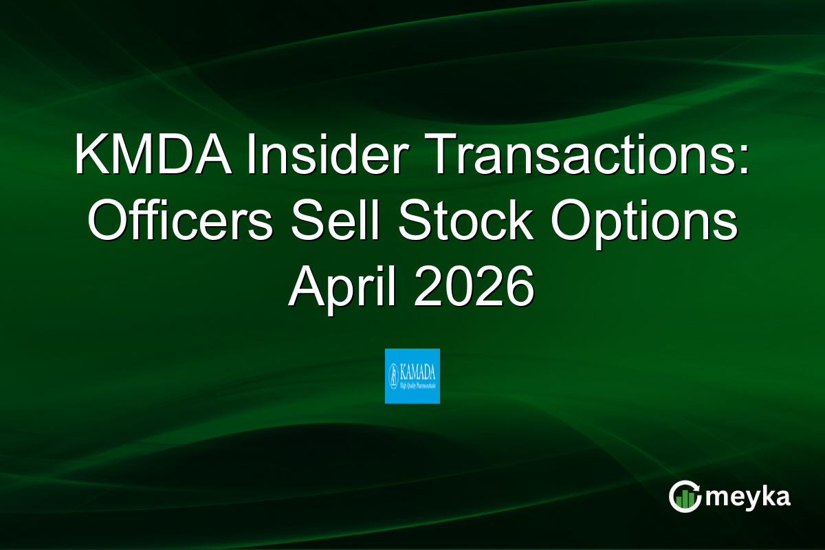 KMDA Insider Transactions: Officers Sell Stock Options April 2026