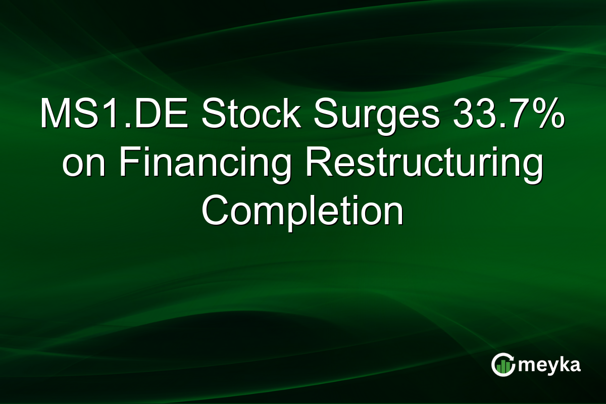 MS1.DE Stock Surges 33.7% on Financing Restructuring Completion