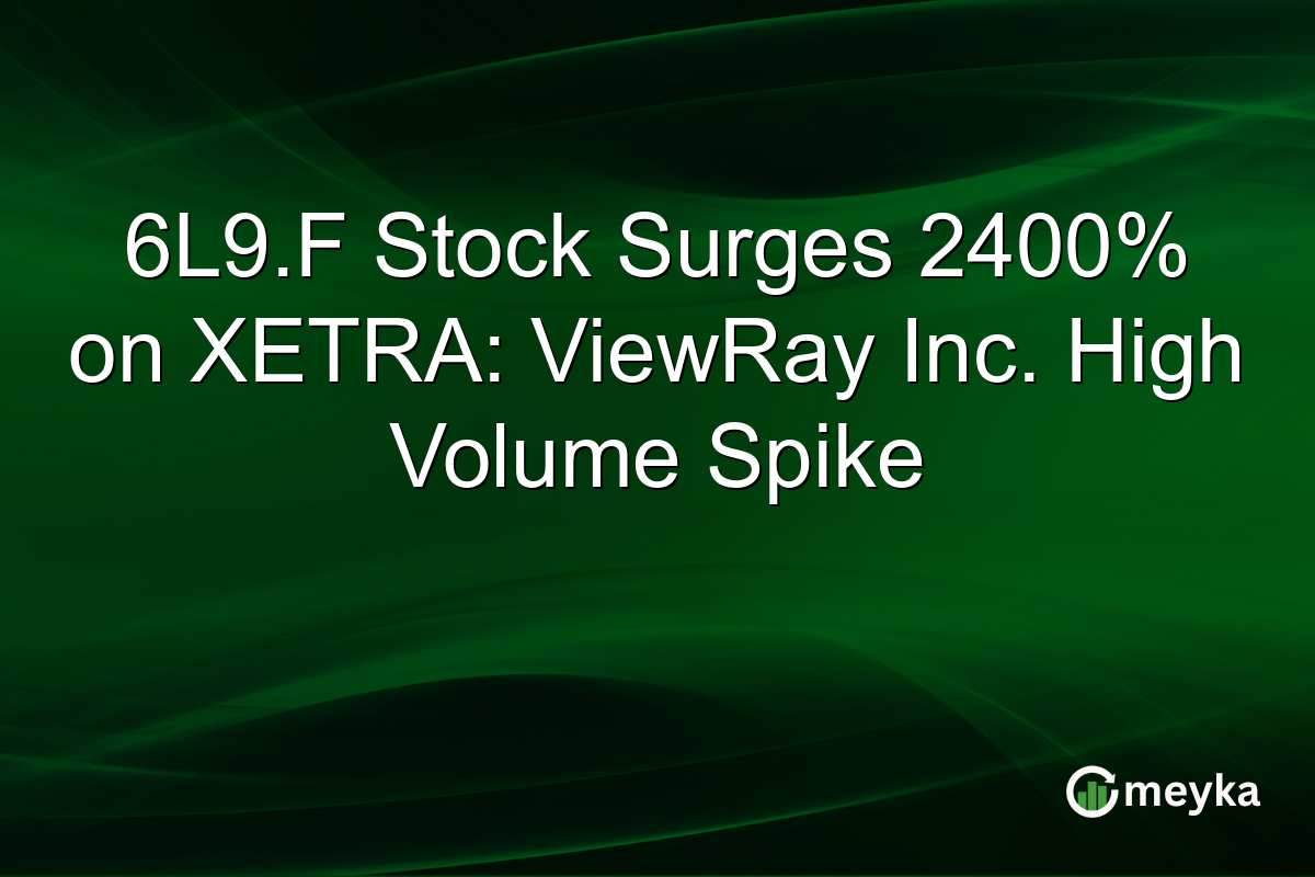 6L9.F Stock Surges 2400% on XETRA: ViewRay Inc. High Volume Spike