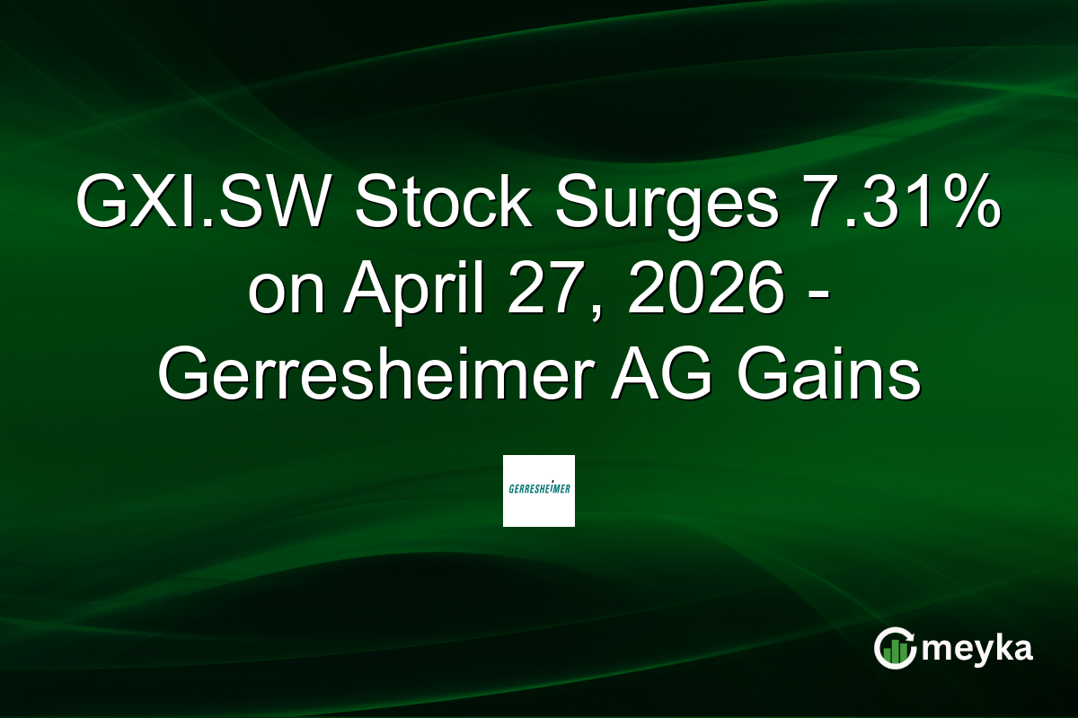 GXI.SW Stock Surges 7.31% on April 27, 2026 – Gerresheimer AG Gains