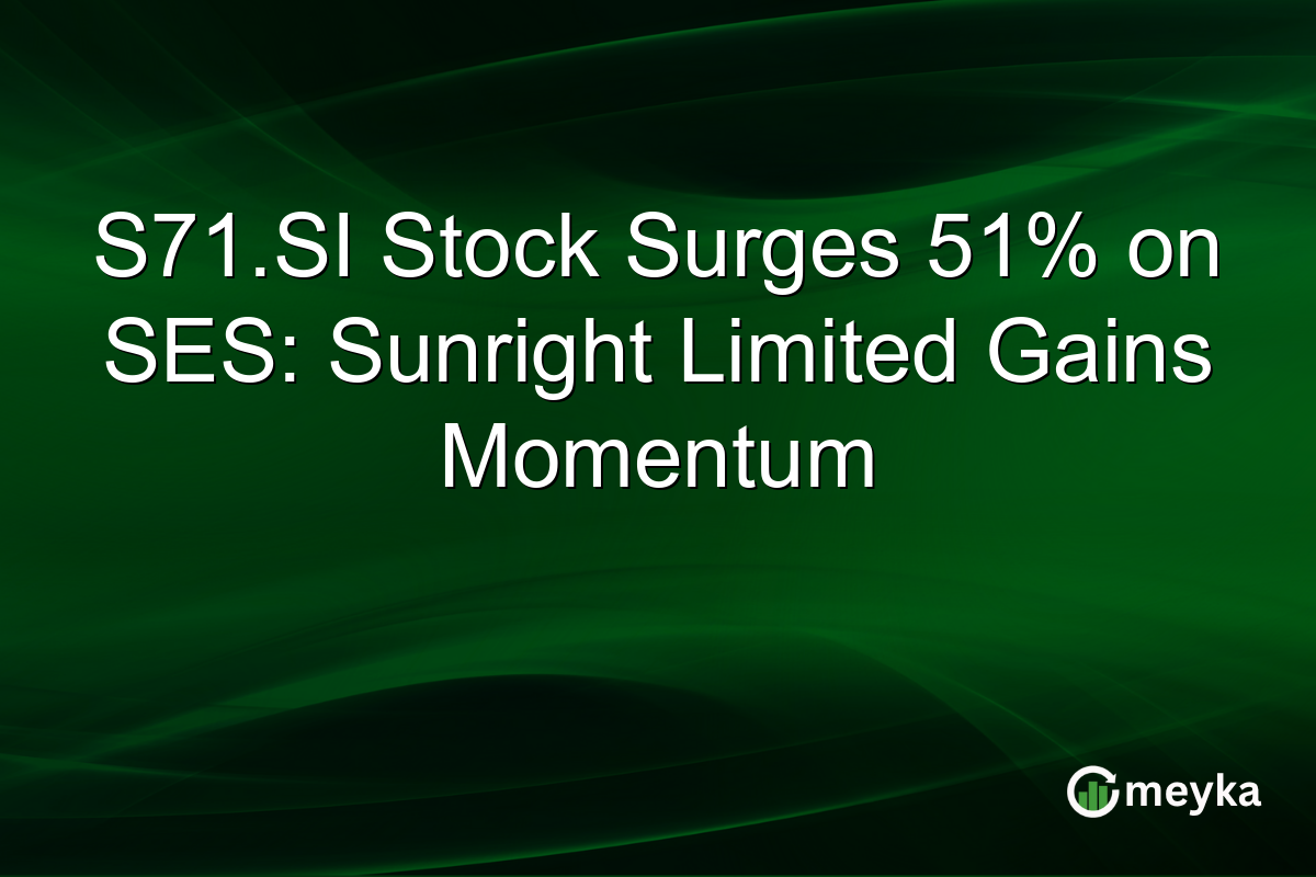 S71.SI Stock Surges 51% on SES: Sunright Limited Gains Momentum