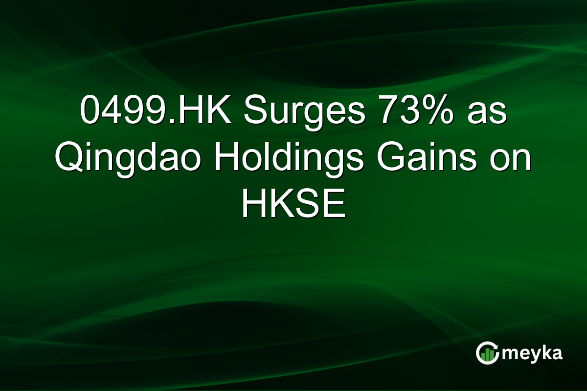 0499.HK Surges 73% as Qingdao Holdings Gains on HKSE