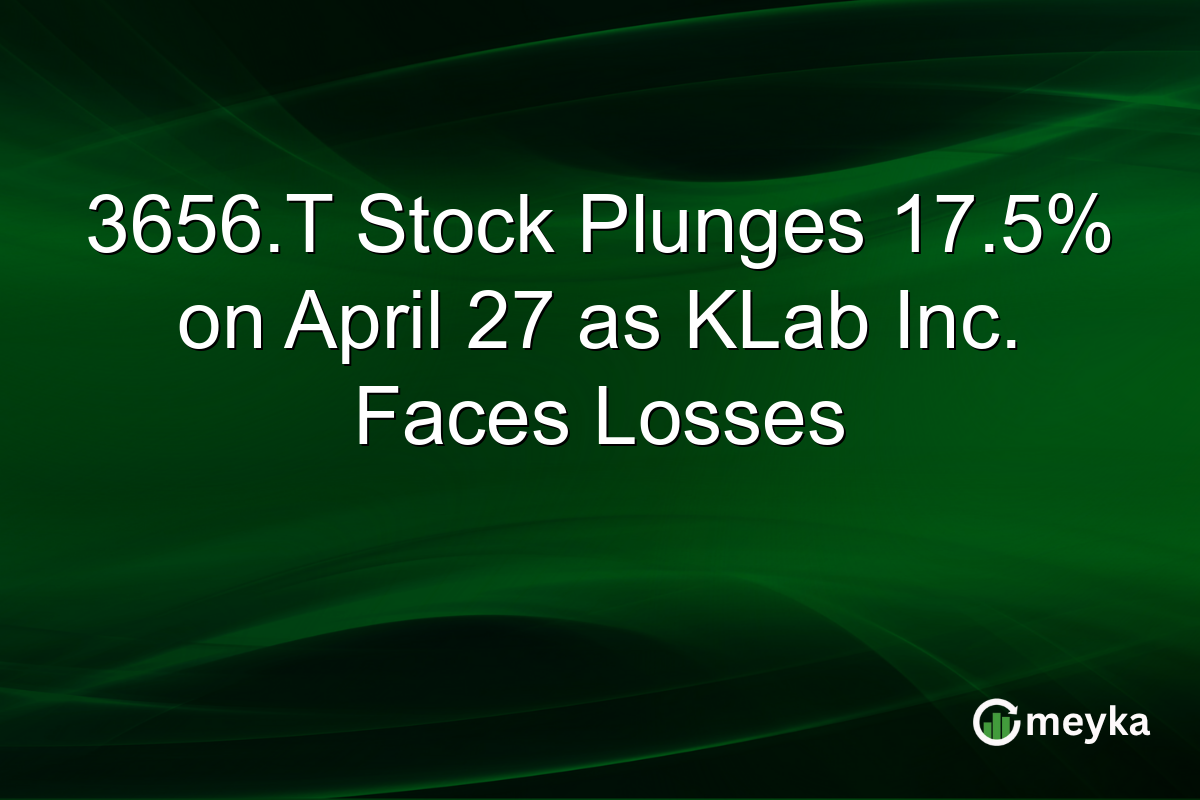 3656.T Stock Plunges 17.5% on April 27 as KLab Inc. Faces Losses