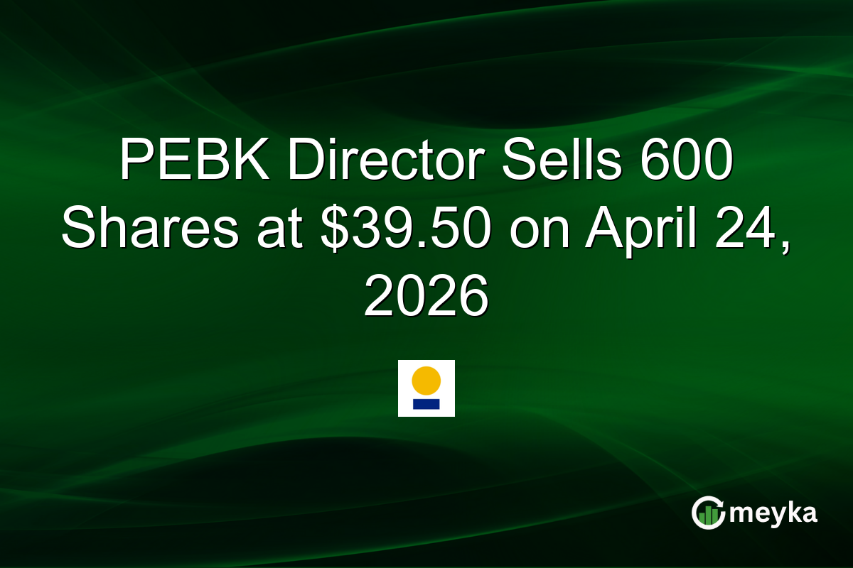 PEBK Director Sells 600 Shares at $39.50 on April 24, 2026