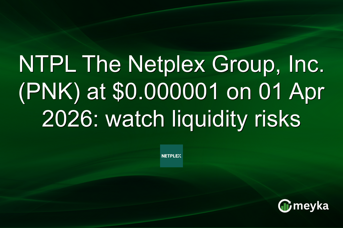 NTPL The Netplex Group, Inc. (PNK) at $0.000001 on 01 Apr 2026: watch liquidity risks