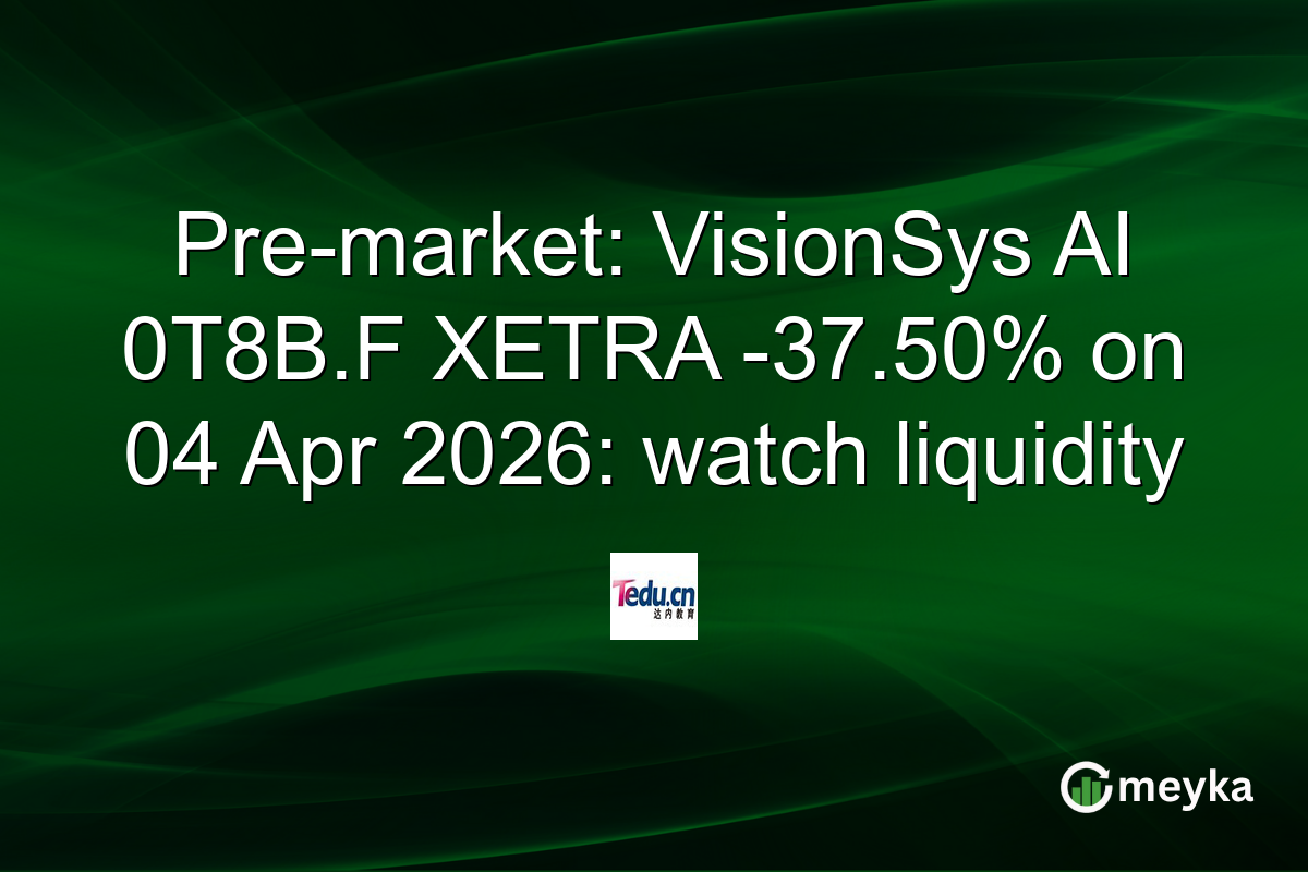 Pre-market: VisionSys AI 0T8B.F XETRA -37.50% on 04 Apr 2026: watch liquidity
