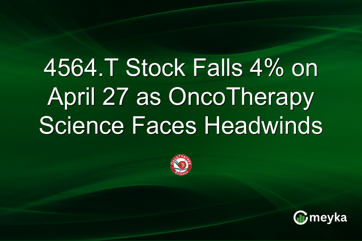 4564.T Stock Falls 4% on April 27 as OncoTherapy Science Faces Headwinds