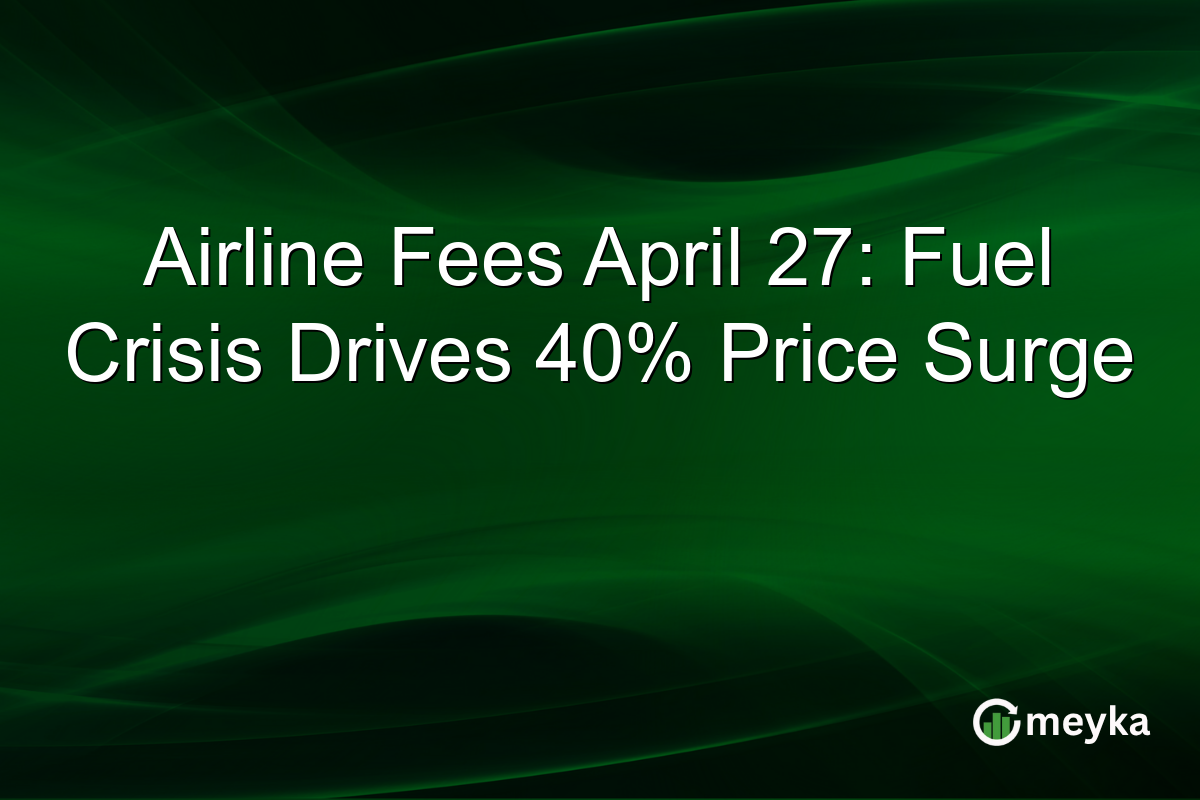 Airline Fees April 27: Fuel Crisis Drives 40% Price Surge