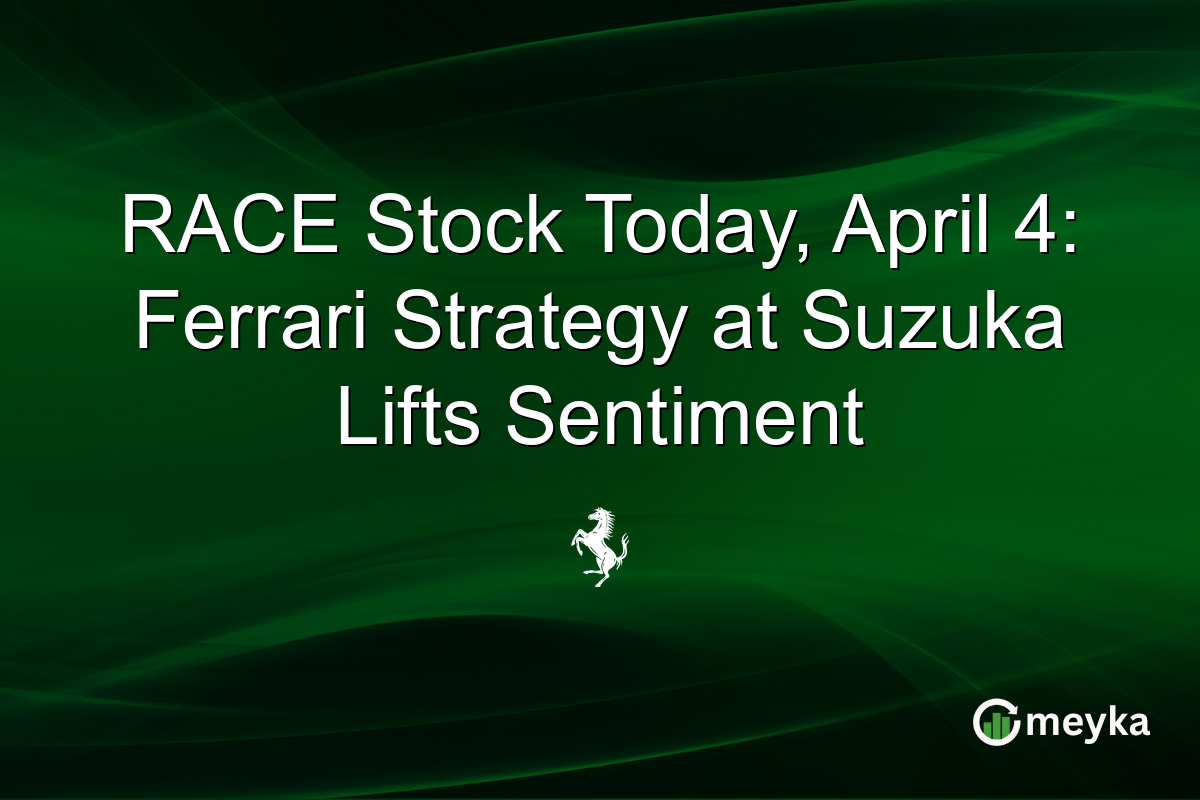 RACE Stock Today, April 4: Ferrari Strategy at Suzuka Lifts Sentiment