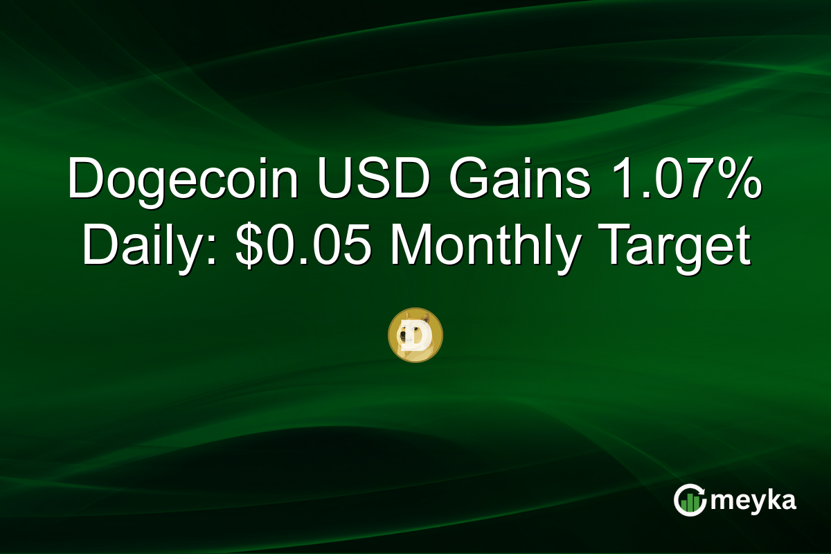 Dogecoin USD Gains 1.07% Daily: $0.05 Monthly Target