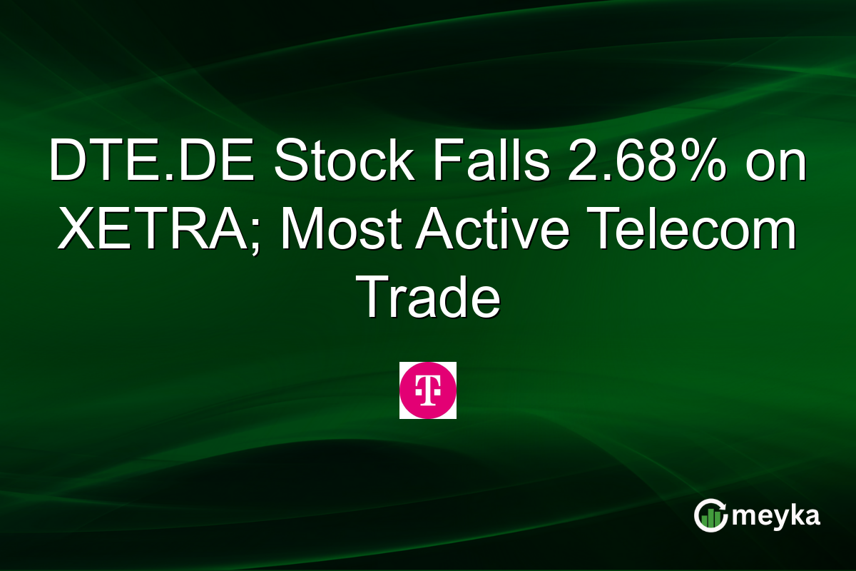DTE.DE Stock Falls 2.68% on XETRA; Most Active Telecom Trade