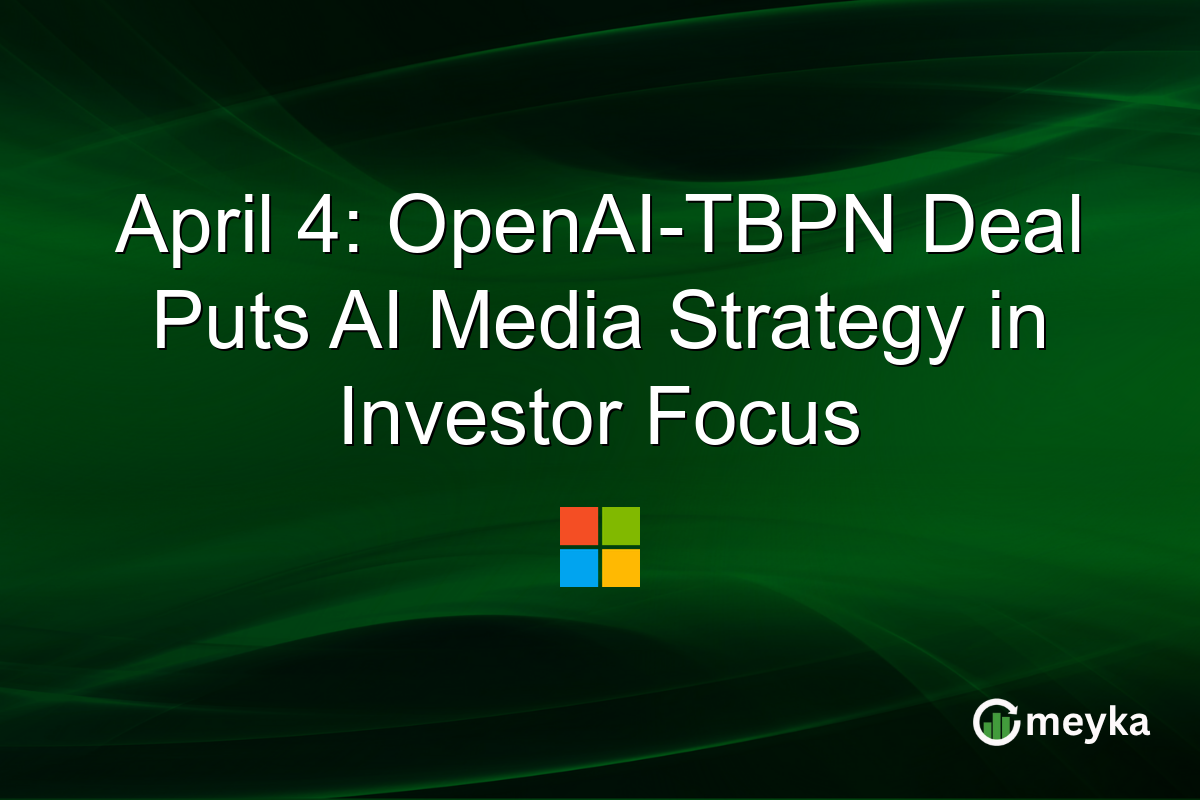 April 4: OpenAI-TBPN Deal Puts AI Media Strategy in Investor Focus