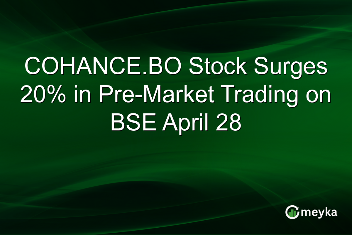 COHANCE.BO Stock Surges 20% in Pre-Market Trading on BSE April 28