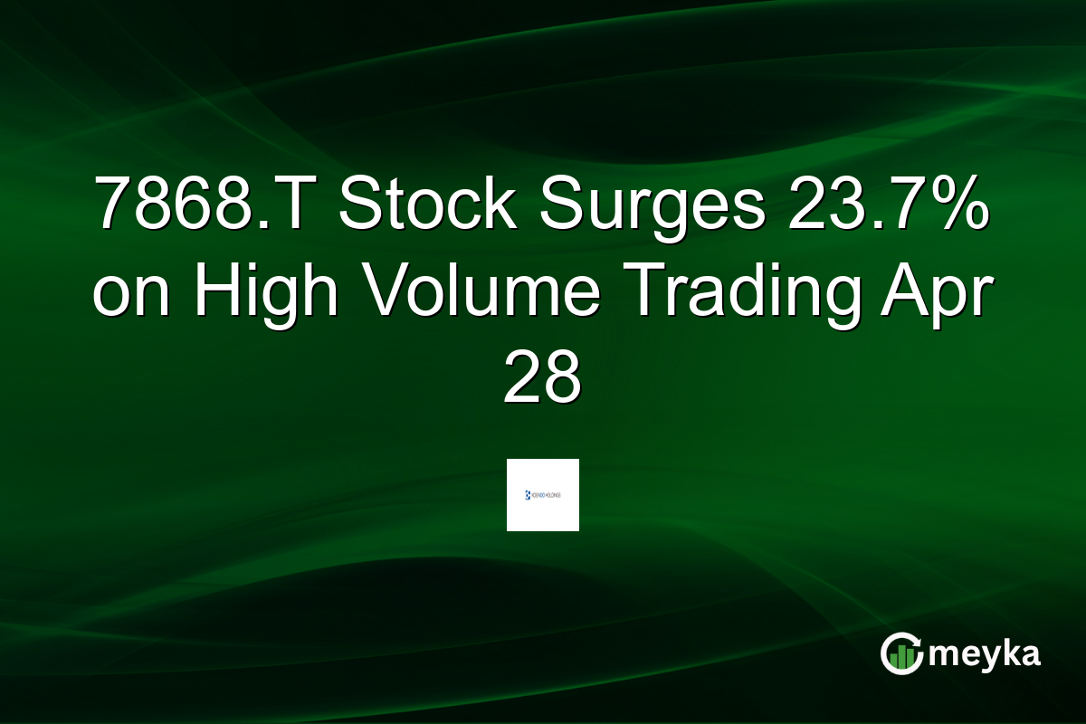 7868.T Stock Surges 23.7% on High Volume Trading Apr 28