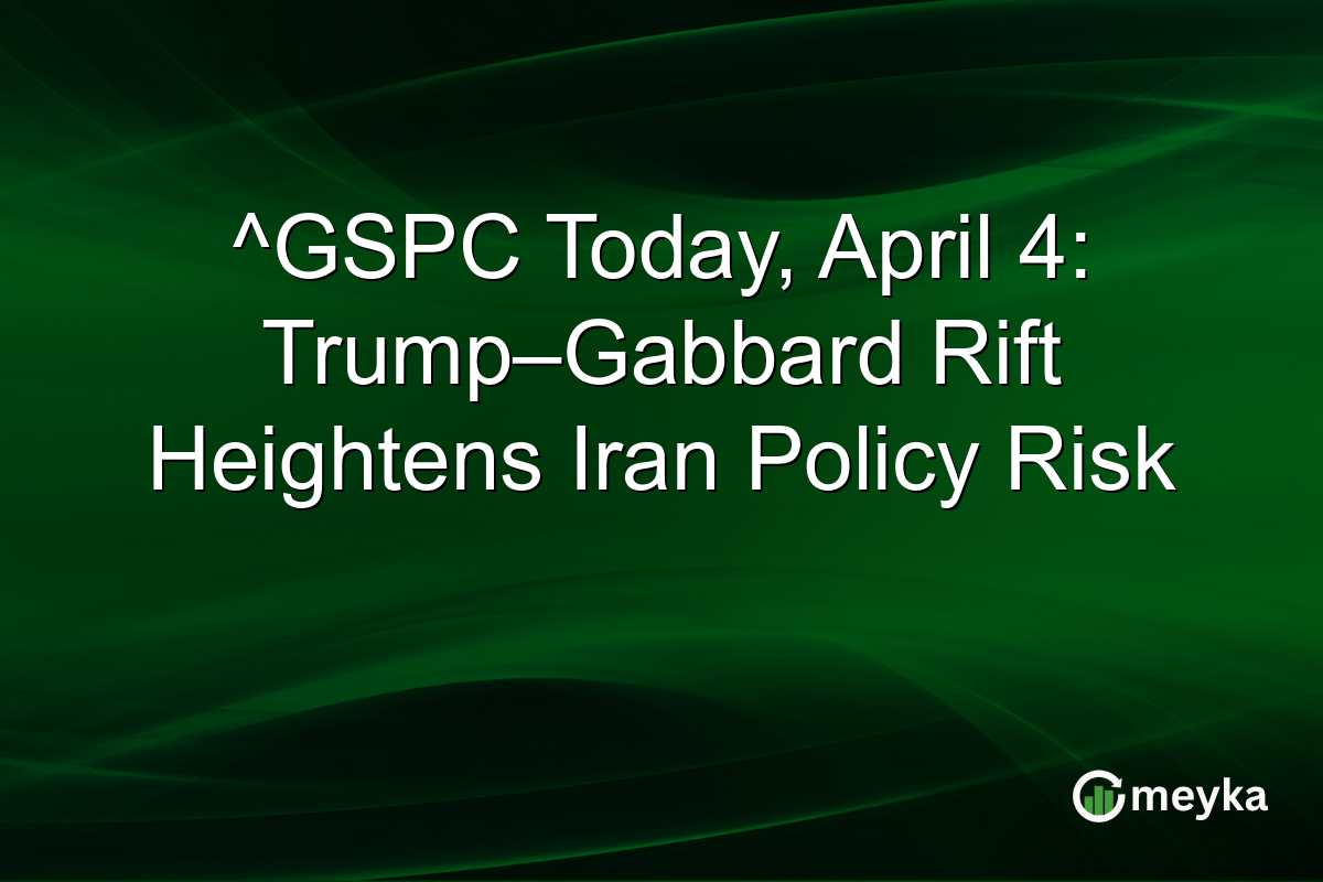 ^GSPC Today, April 4: Trump–Gabbard Rift Heightens Iran Policy Risk