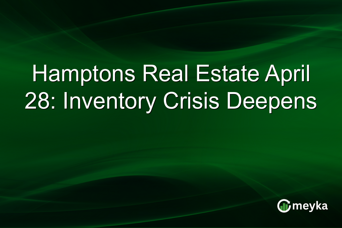 Hamptons Real Estate April 28: Inventory Crisis Deepens
