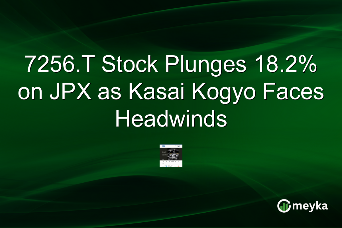 7256.T Stock Plunges 18.2% on JPX as Kasai Kogyo Faces Headwinds