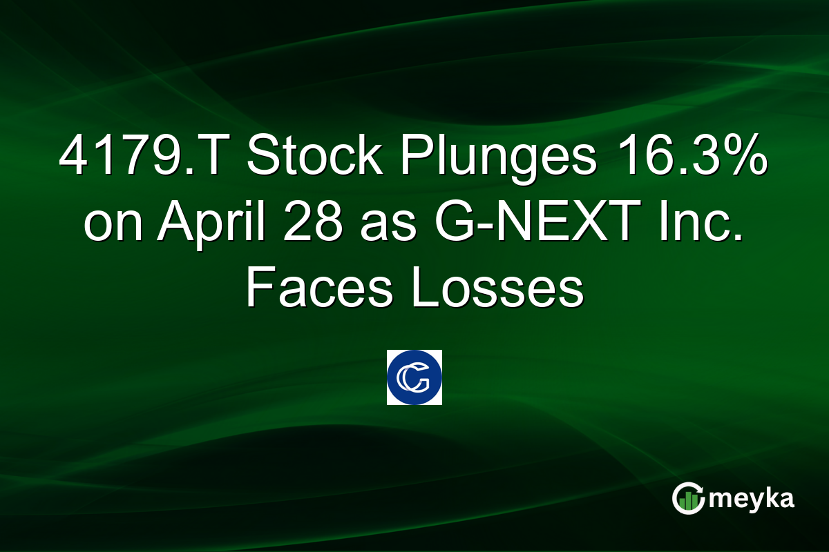 4179.T Stock Plunges 16.3% on April 28 as G-NEXT Inc. Faces Losses