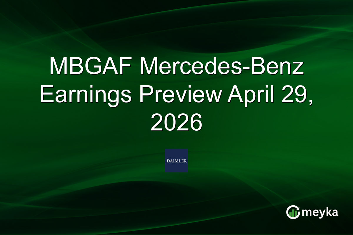 MBGAF Mercedes-Benz Earnings Preview April 29, 2026