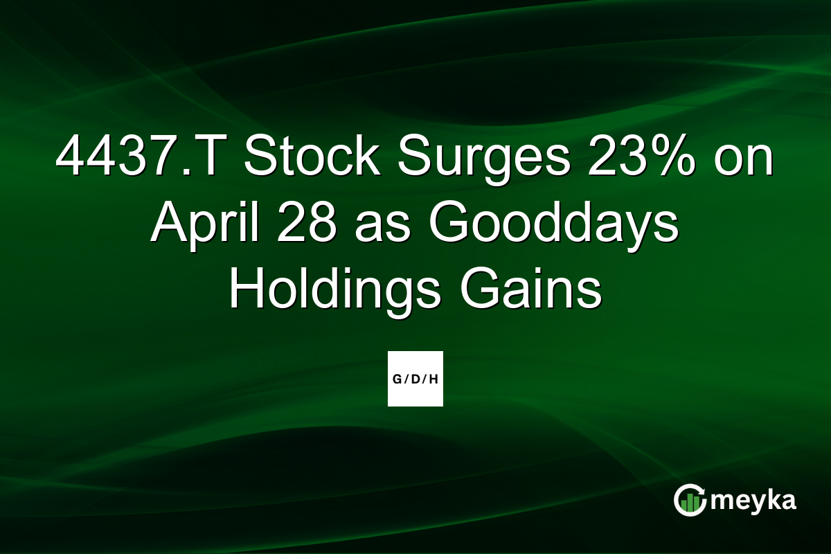 4437.T Stock Surges 23% on April 28 as Gooddays Holdings Gains