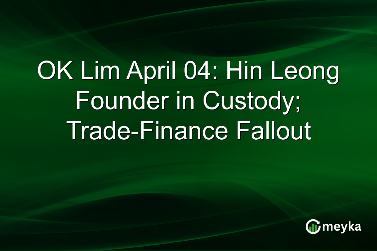 OK Lim April 04: Hin Leong Founder in Custody; Trade-Finance Fallout