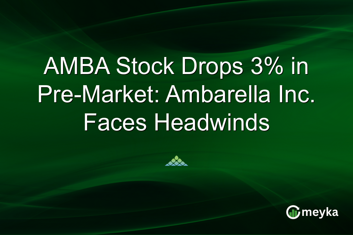 AMBA Stock Drops 3% in Pre-Market: Ambarella Inc. Faces Headwinds