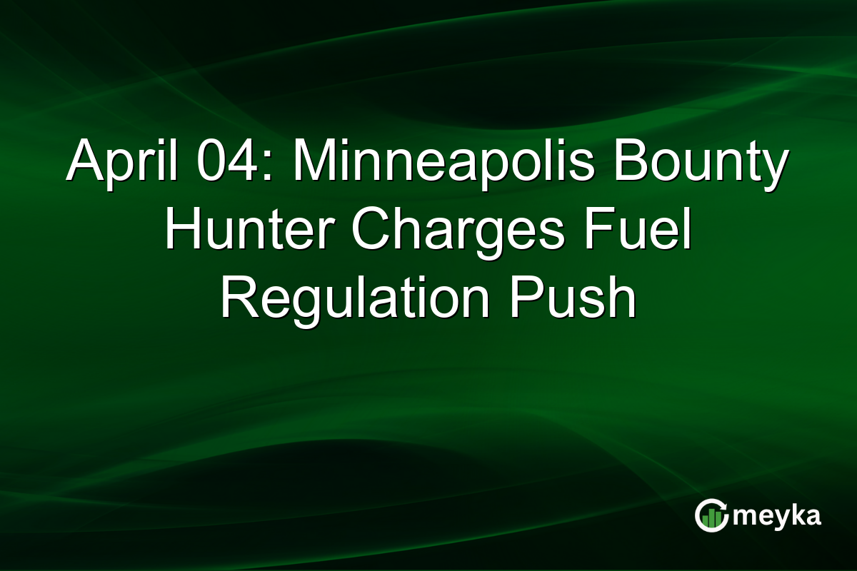 April 04: Minneapolis Bounty Hunter Charges Fuel Regulation Push
