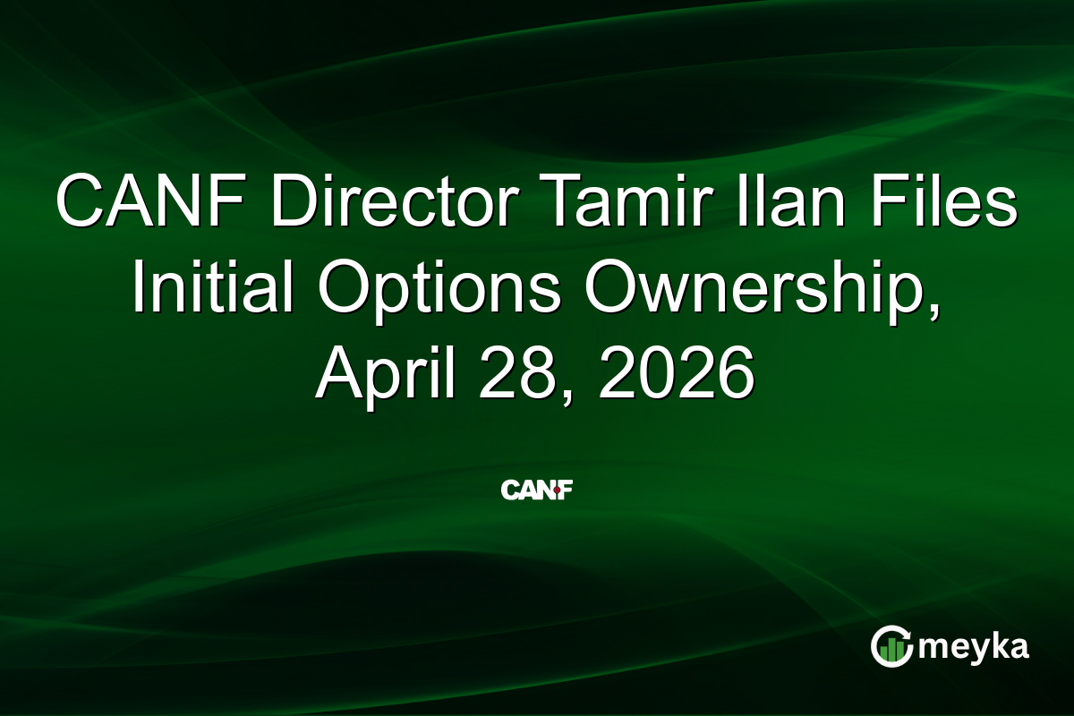 CANF Director Tamir Ilan Files Initial Options Ownership, April 28, 2026
