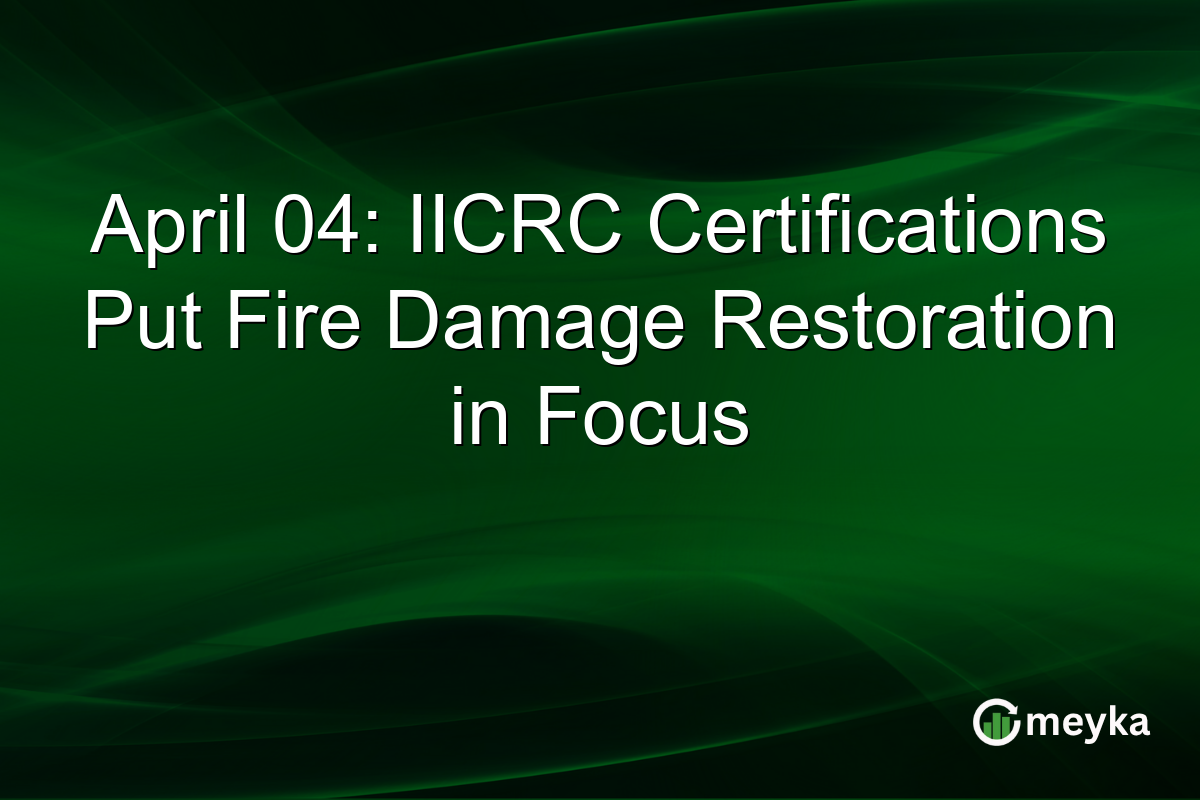 April 04: IICRC Certifications Put Fire Damage Restoration in Focus