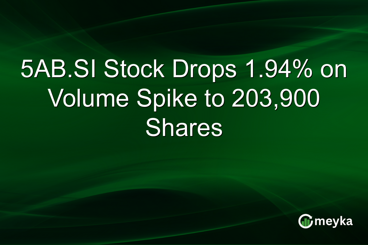 5AB.SI Stock Drops 1.94% on Volume Spike to 203,900 Shares