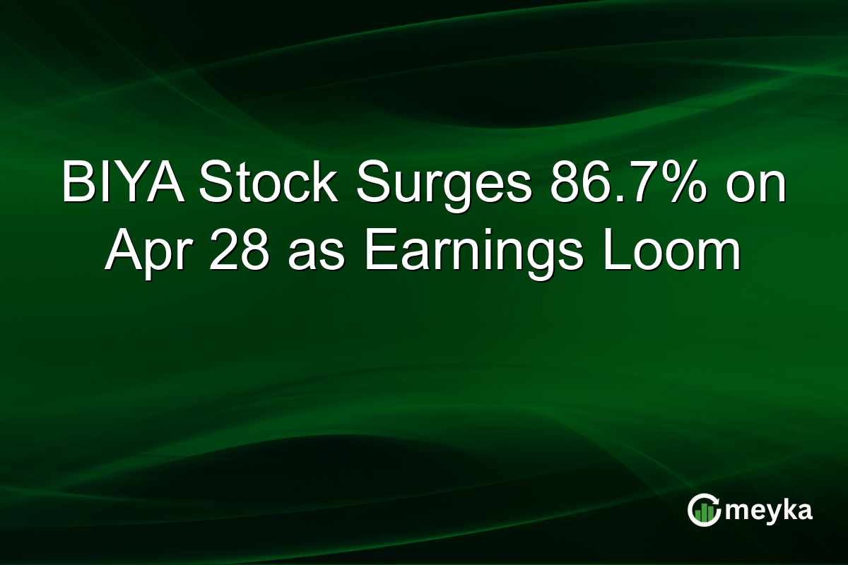 BIYA Stock Surges 86.7% on Apr 28 as Earnings Loom