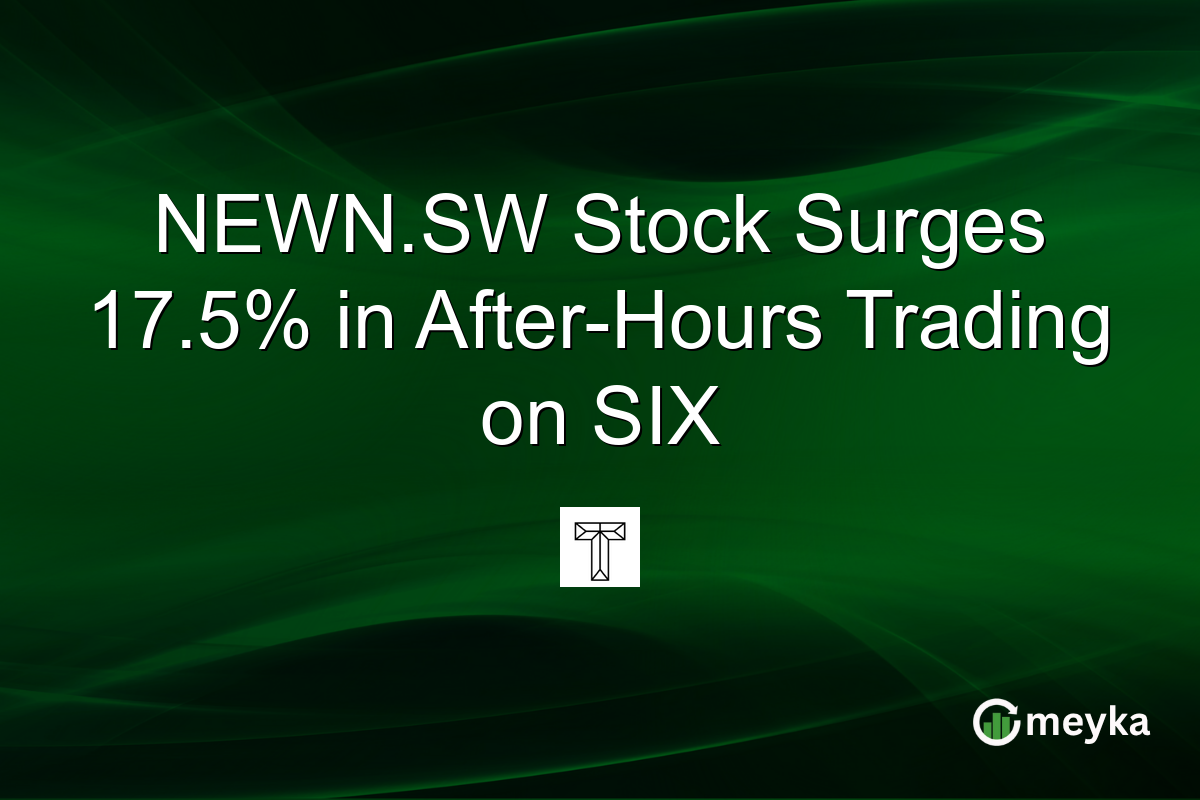 NEWN.SW Stock Surges 17.5% in After-Hours Trading on SIX