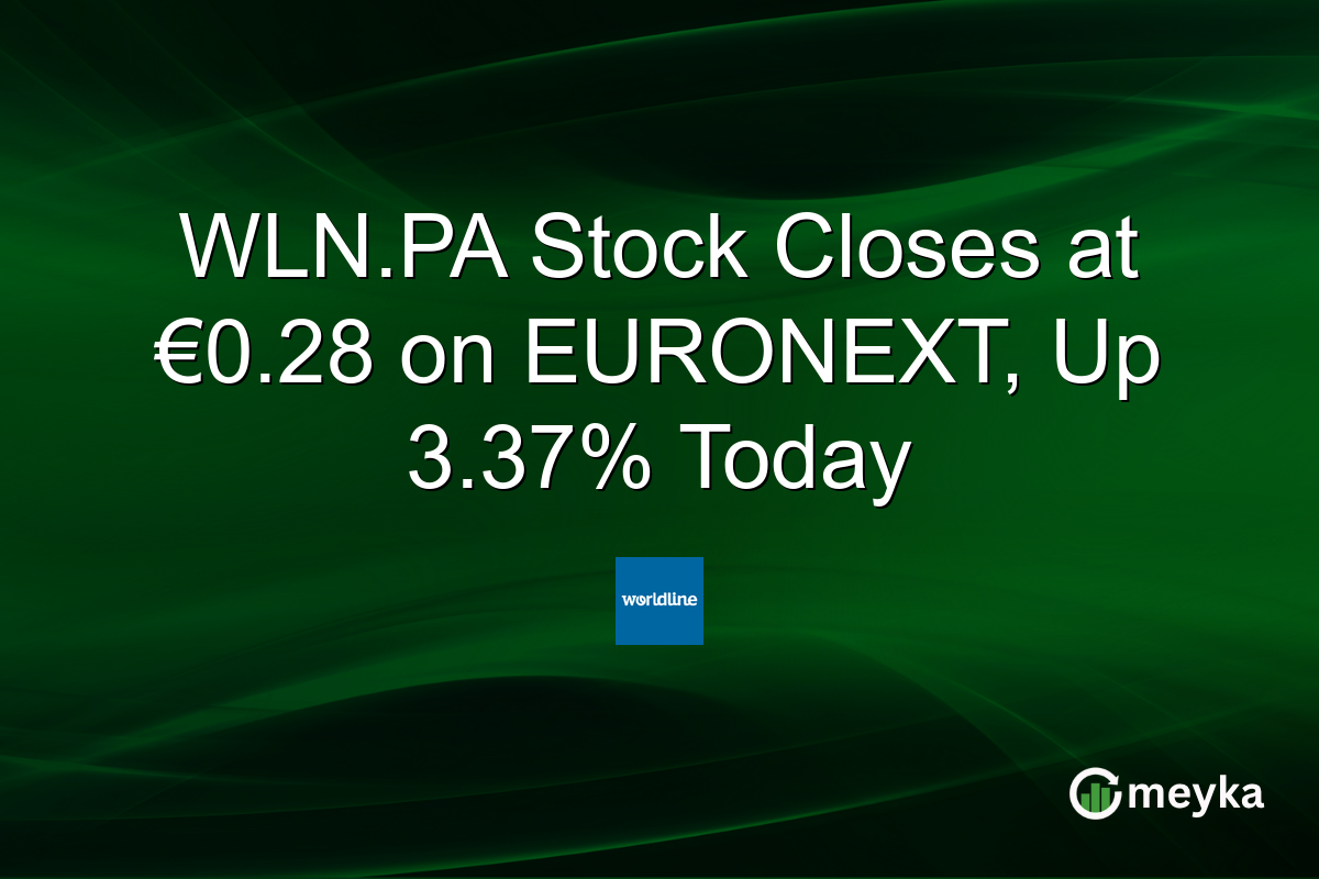 WLN.PA Stock Closes at €0.28 on EURONEXT, Up 3.37% Today