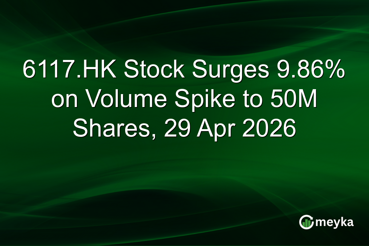 6117.HK Stock Surges 9.86% on Volume Spike to 50M Shares, 29 Apr 2026