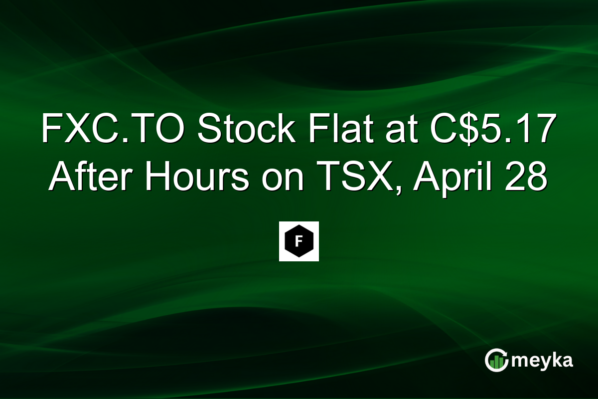 FXC.TO Stock Flat at C$5.17 After Hours on TSX, April 28