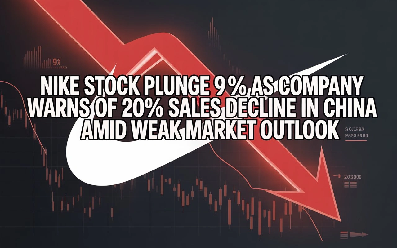 Nike Stock Plunge 9% as Company Warns of 20% Sales Decline in China Amid Weak Market Outlook