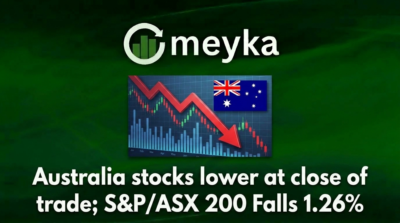 Australia stocks lower at close of trade; S&P/ASX 200 Falls 1.26%