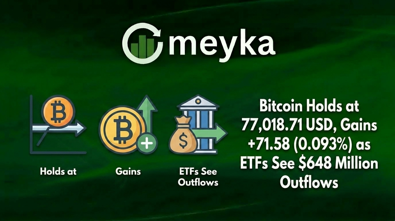 Bitcoin Holds at 77,018.71 USD as ETF Outflows Reach $648 Million