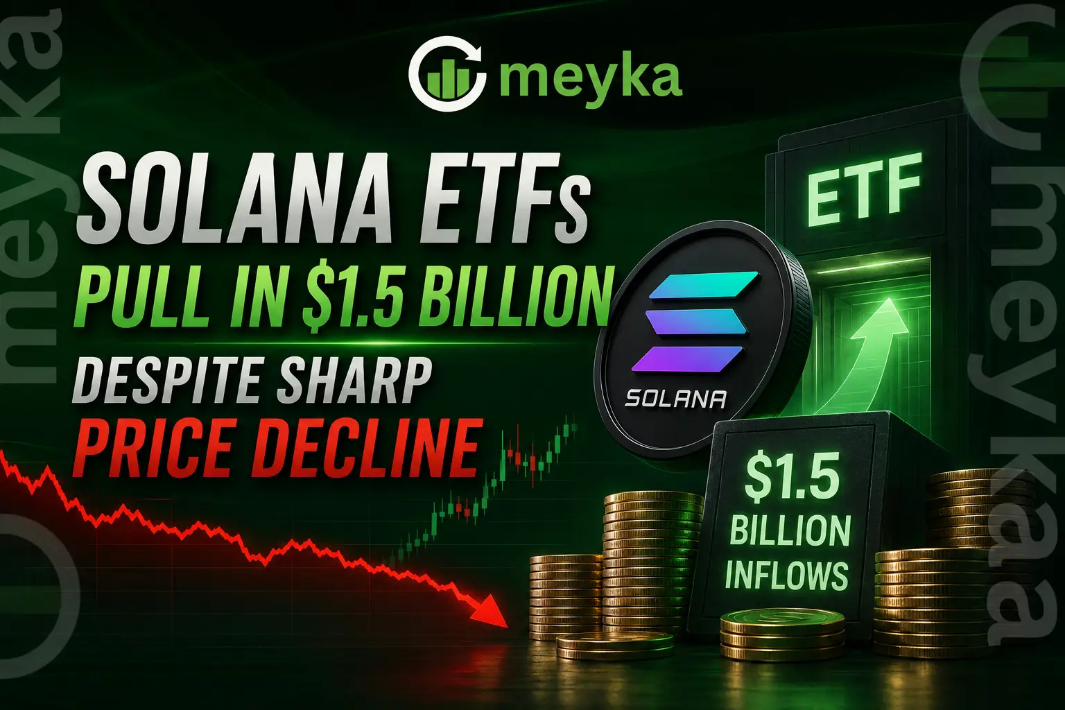 Solana ETFs Pull in $1.5 Billion Despite Sharp Price Decline